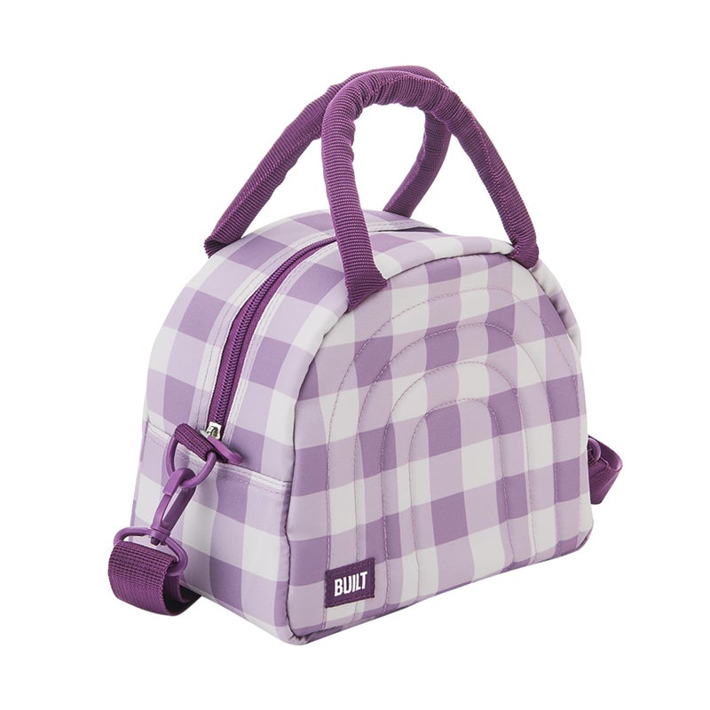 BUILT Puffer Water-resistant Polyester Satchel  Lightweight Insulated and Reusable with Detachable Adjustable Strap  Mulberry Gingham - Image 1